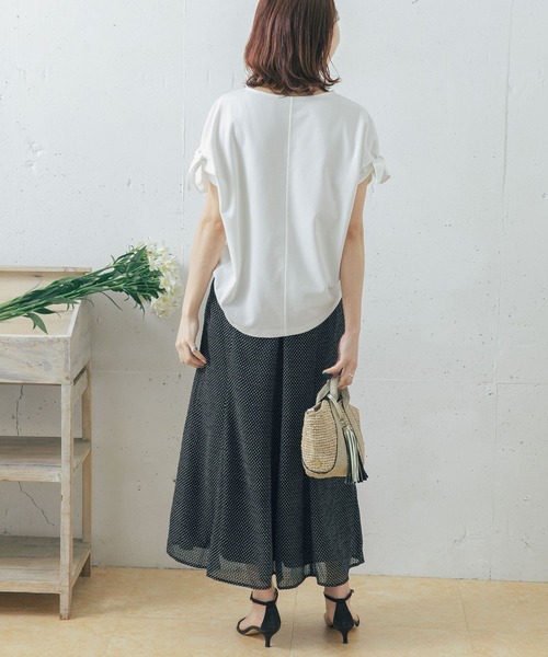 URBAN RESEARCH ROSSO WOMEN（アーバンリサーチ　ロッソ）の「URTECH+抗菌 リボンコクーンプルオーバー（Tシャツ/カットソー・レディース・ブラック/オフホワイト/ラベンダー・FREE）」の12枚目の写真