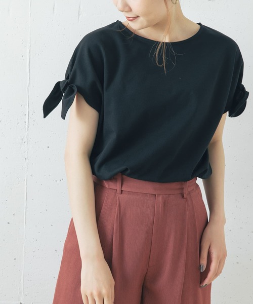 URBAN RESEARCH ROSSO WOMEN（アーバンリサーチ　ロッソ）の「URTECH+抗菌 リボンコクーンプルオーバー（Tシャツ/カットソー・レディース・ブラック/オフホワイト/ラベンダー・FREE）」の13枚目の写真