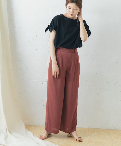 URBAN RESEARCH ROSSO WOMEN（アーバンリサーチ　ロッソ）の「URTECH+抗菌 リボンコクーンプルオーバー（Tシャツ/カットソー・レディース・ブラック/オフホワイト/ラベンダー・FREE）」の15枚目の写真