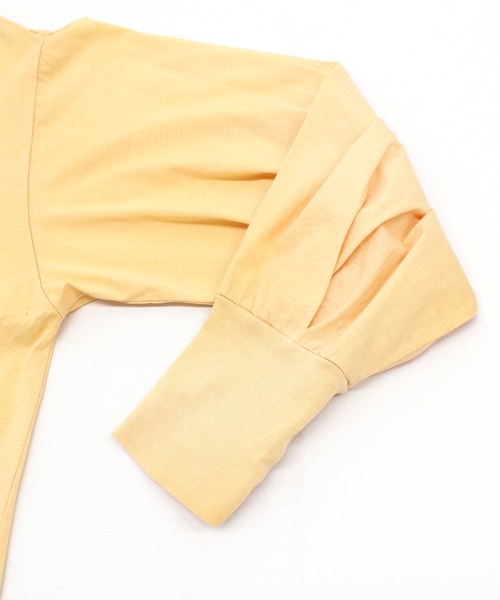 Audition（オーディション）の「M1728 バナナスリーブタックロングTシャツ（Tシャツ/カットソー・レディース・ホワイト/イエロー/ブラック・MEDIUM）」の13枚目の写真