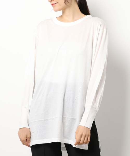 Audition（オーディション）の「M1728 バナナスリーブタックロングTシャツ（Tシャツ/カットソー・レディース・ホワイト/イエロー/ブラック・MEDIUM）」の17枚目の写真