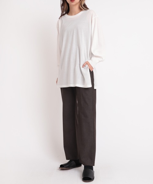 Audition（オーディション）の「M1728 バナナスリーブタックロングTシャツ（Tシャツ/カットソー・レディース・ホワイト/イエロー/ブラック・MEDIUM）」の20枚目の写真