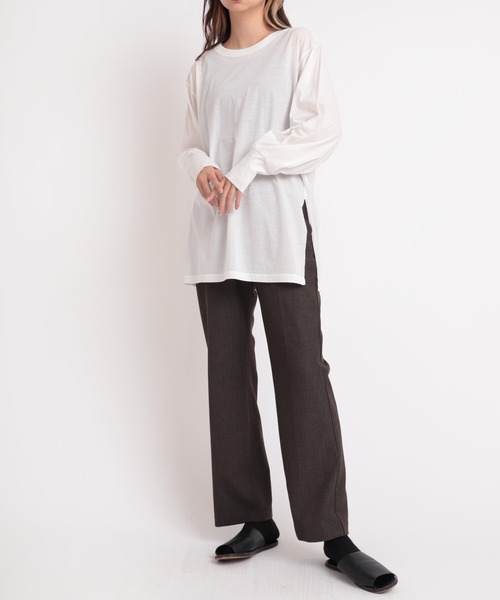 Audition（オーディション）の「M1728 バナナスリーブタックロングTシャツ（Tシャツ/カットソー・レディース・ホワイト/イエロー/ブラック・MEDIUM）」の21枚目の写真