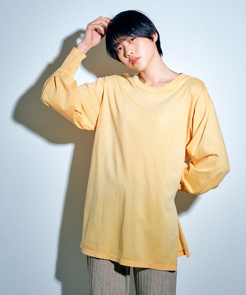 Audition（オーディション）の「M1728 バナナスリーブタックロングTシャツ（Tシャツ/カットソー・レディース・ホワイト/イエロー/ブラック・MEDIUM）」の15枚目の写真