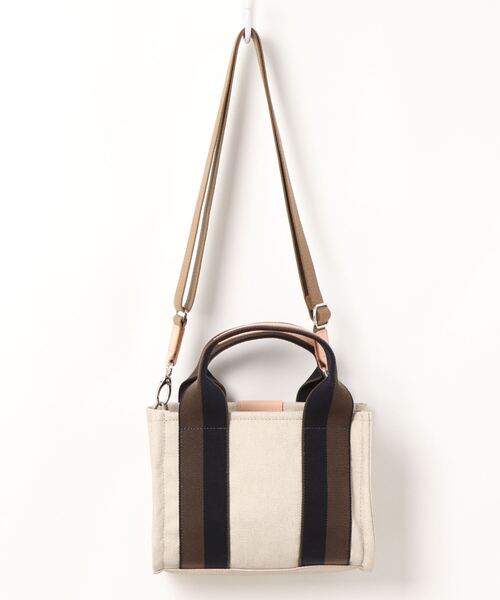 SAC(サック)の「PUキャンバス 日本製オリジナルテープハンドバッグ Happy&Sac(ハンドバッグ・レディース・ベージュ/ブラウン・FREE)」の3枚目の写真