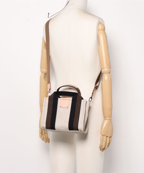 SAC(サック)の「PUキャンバス 日本製オリジナルテープハンドバッグ Happy&Sac(ハンドバッグ・レディース・ベージュ/ブラウン・FREE)」の7枚目の写真