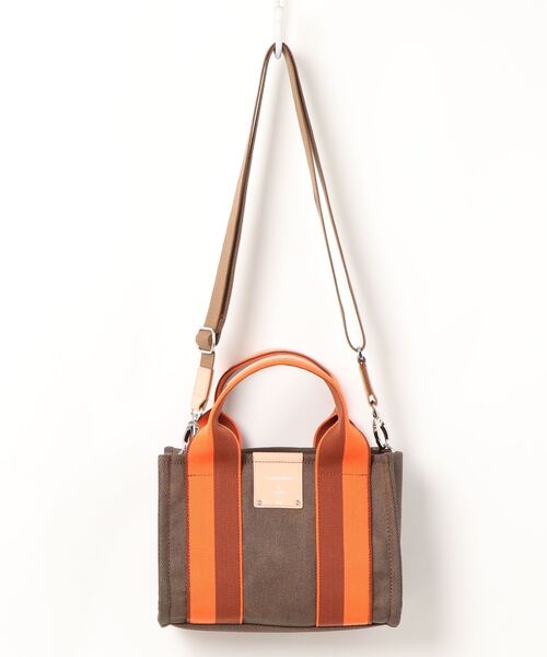 SAC(サック)の「PUキャンバス 日本製オリジナルテープハンドバッグ Happy&Sac(ハンドバッグ・レディース・ベージュ/ブラウン・FREE)」の8枚目の写真
