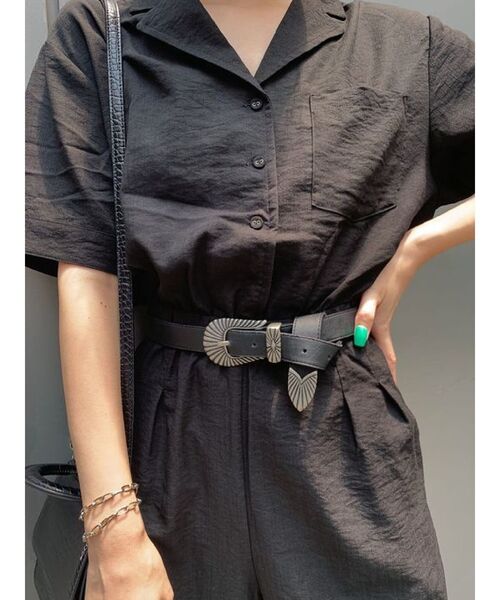 EVRIS（エヴリス）の「ハーフスリーブオールインワン（つなぎ/オールインワン・レディース・その他1/アイボリー/ブラック・FREE）」の15枚目の写真