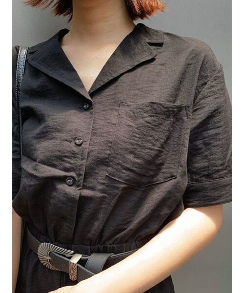 EVRIS（エヴリス）の「ハーフスリーブオールインワン（つなぎ/オールインワン・レディース・その他1/アイボリー/ブラック・FREE）」の6枚目の写真