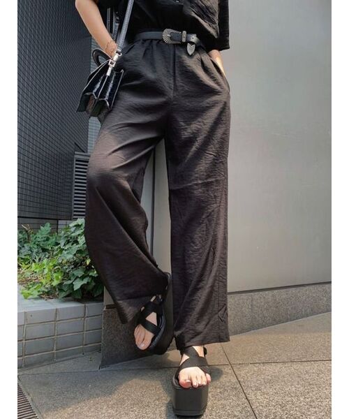 EVRIS（エヴリス）の「ハーフスリーブオールインワン（つなぎ/オールインワン・レディース・その他1/アイボリー/ブラック・FREE）」の4枚目の写真