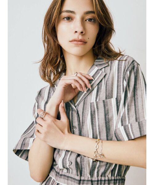 EVRIS（エヴリス）の「ハーフスリーブオールインワン（つなぎ/オールインワン・レディース・その他1/アイボリー/ブラック・FREE）」の8枚目の写真