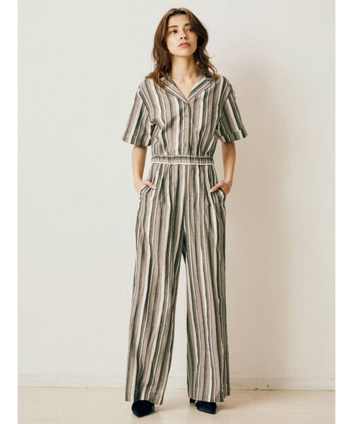 EVRIS（エヴリス）の「ハーフスリーブオールインワン（つなぎ/オールインワン・レディース・その他1/アイボリー/ブラック・FREE）」の14枚目の写真