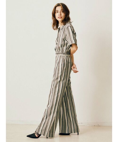 EVRIS（エヴリス）の「ハーフスリーブオールインワン（つなぎ/オールインワン・レディース・その他1/アイボリー/ブラック・FREE）」の13枚目の写真