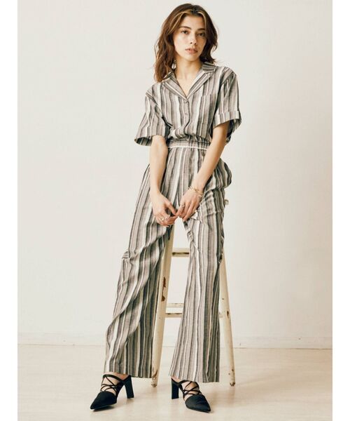 EVRIS（エヴリス）の「ハーフスリーブオールインワン（つなぎ/オールインワン・レディース・その他1/アイボリー/ブラック・FREE）」の18枚目の写真