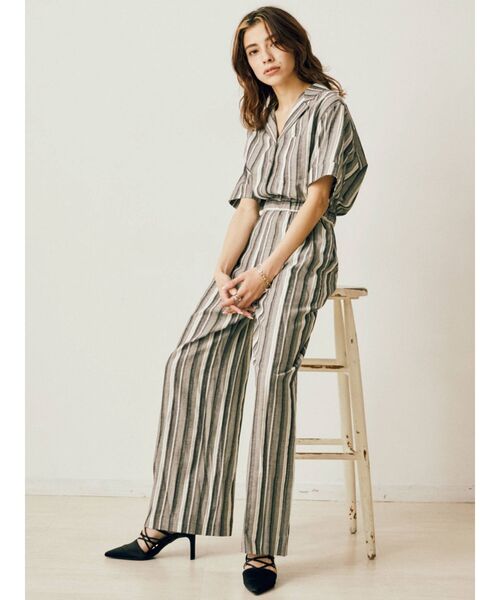 EVRIS（エヴリス）の「ハーフスリーブオールインワン（つなぎ/オールインワン・レディース・その他1/アイボリー/ブラック・FREE）」の16枚目の写真