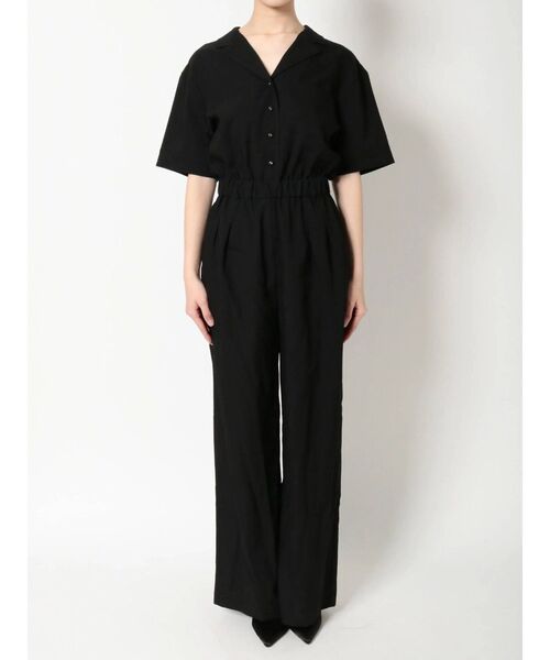 EVRIS（エヴリス）の「ハーフスリーブオールインワン（つなぎ/オールインワン・レディース・その他1/アイボリー/ブラック・FREE）」の7枚目の写真