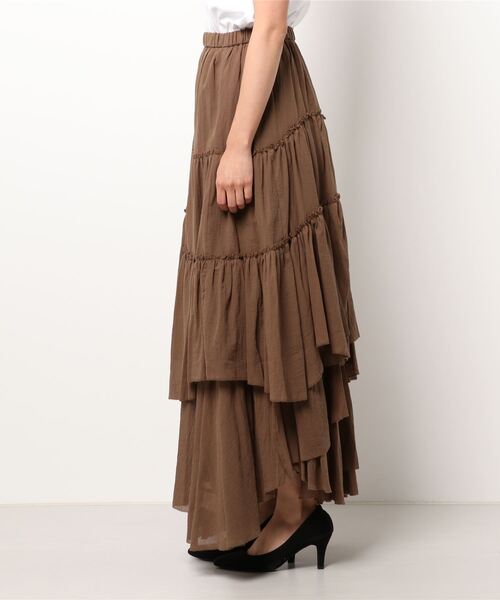 CASA FLINE（カーサフライン）の「コットンティアードスカート（スカート・レディース・カーキ/ブラック・FREE）」の7枚目の写真