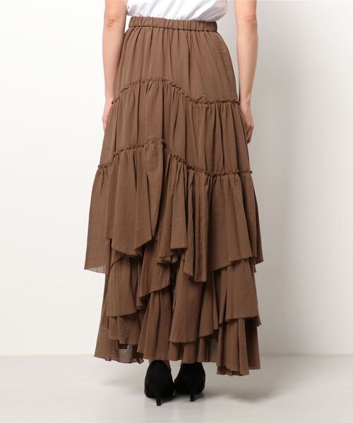 CASA FLINE（カーサフライン）の「コットンティアードスカート（スカート・レディース・カーキ/ブラック・FREE）」の8枚目の写真