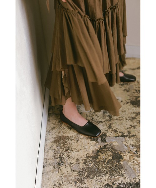 CASA FLINE（カーサフライン）の「コットンティアードスカート（スカート・レディース・カーキ/ブラック・FREE）」の6枚目の写真