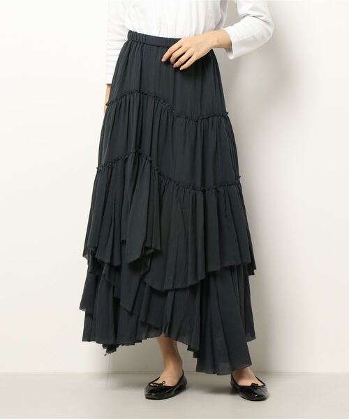 CASA FLINE（カーサフライン）の「コットンティアードスカート（スカート・レディース・カーキ/ブラック・FREE）」の14枚目の写真