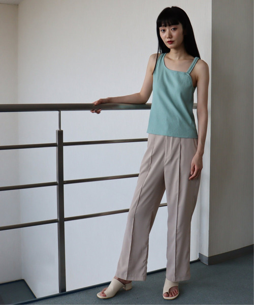 VENCEEXCHANGE（ヴァンスエクスチェンジ）の「リブアシメタンクトップ（タンクトップ・レディース・オリーブ/オフホワイト/ブラウン・M）」の12枚目の写真