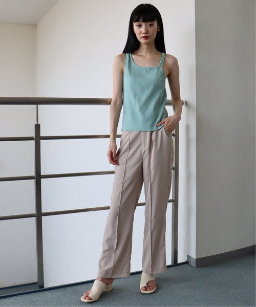 VENCEEXCHANGE（ヴァンスエクスチェンジ）の「リブアシメタンクトップ（タンクトップ・レディース・オリーブ/オフホワイト/ブラウン・M）」の13枚目の写真