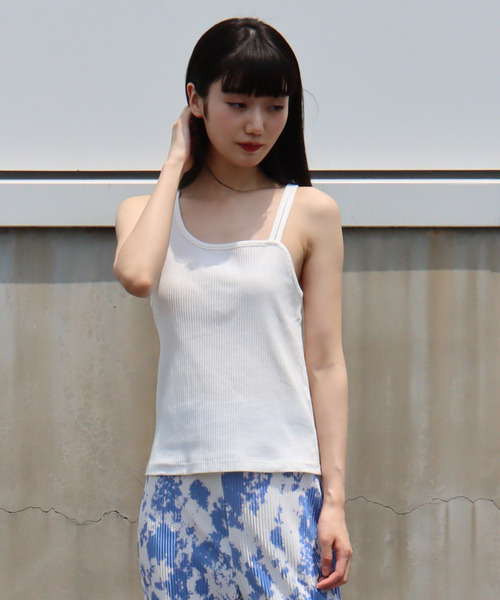 VENCEEXCHANGE（ヴァンスエクスチェンジ）の「リブアシメタンクトップ（タンクトップ・レディース・オリーブ/オフホワイト/ブラウン・M）」の16枚目の写真