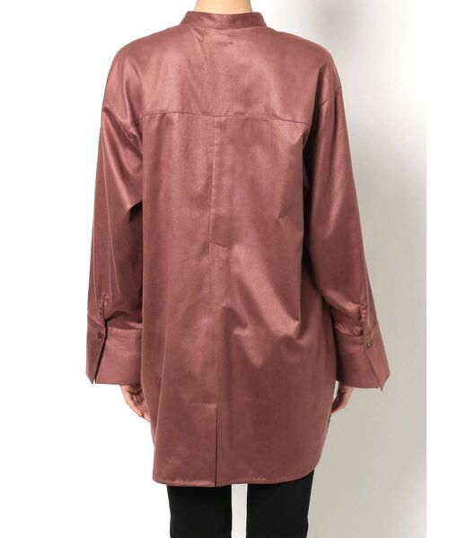 MURUA（ムルーア）の「ノーカラーチンツシャツ（シャツ/ブラウス・レディース・パープル/ブラウン/アイボリー・FREE）」の16枚目の写真