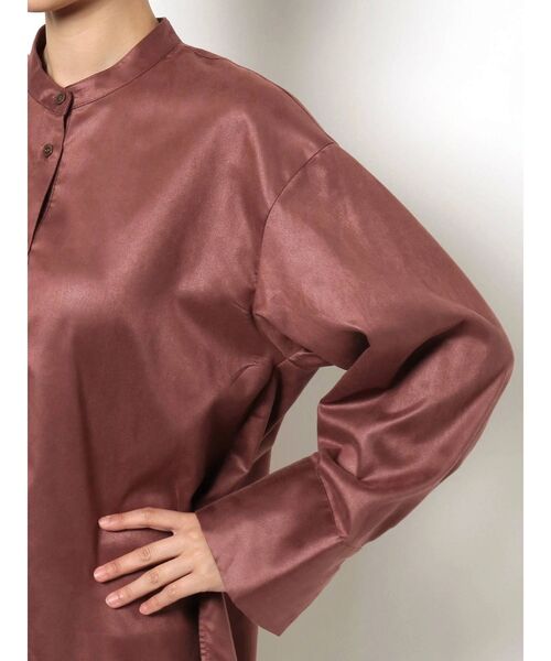 MURUA（ムルーア）の「ノーカラーチンツシャツ（シャツ/ブラウス・レディース・パープル/ブラウン/アイボリー・FREE）」の18枚目の写真