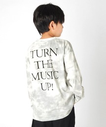 GLAZOS | 天竺・ドロップショルダータイダイバックロゴプリント長袖Tシャツ(Tシャツ/カットソー)