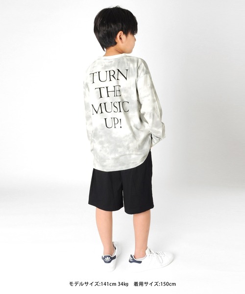 GLAZOS(グラソス)の「天竺・ドロップショルダータイダイバックロゴプリント長袖Tシャツ(Tシャツ/カットソー・キッズ・グレー/ブルー/グリーン・130cm/140cm/150cm/160cm/170cm)」の8枚目の写真