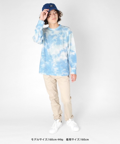 GLAZOS(グラソス)の「天竺・ドロップショルダータイダイバックロゴプリント長袖Tシャツ(Tシャツ/カットソー・キッズ・グレー/ブルー/グリーン・130cm/140cm/150cm/160cm/170cm)」の9枚目の写真