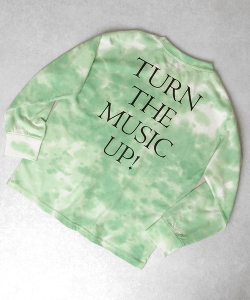 GLAZOS(グラソス)の「天竺・ドロップショルダータイダイバックロゴプリント長袖Tシャツ(Tシャツ/カットソー・キッズ・グレー/ブルー/グリーン・130cm/140cm/150cm/160cm/170cm)」の4枚目の写真