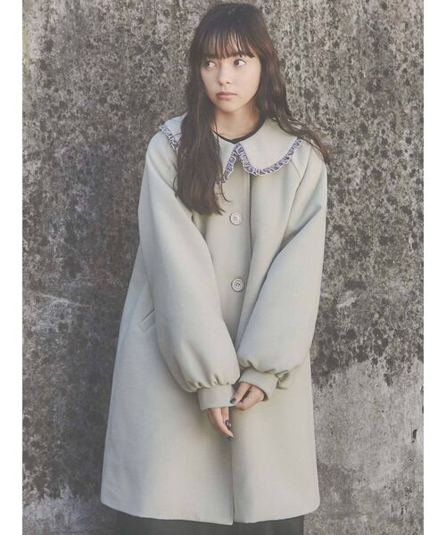 merry jenny（メリージェニー）の「ベロアフリルカラーコート（その他アウター・レディース・ブラック/グリーン/ベージュ・FREE）」の9枚目の写真