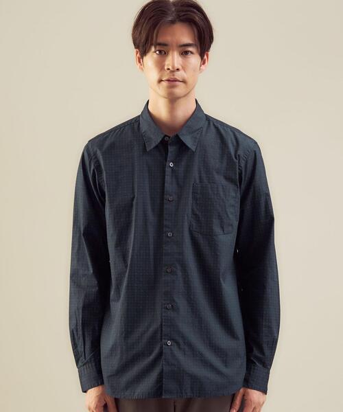 green label relaxing（グリーンレーベルリラクシング）の「＜green label relaxing＞プリント ナロー レギュラーカラー シャツ（シャツ/ブラウス・メンズ・ダークブラウン/ネイビー/グレー・S/M/L/XL）」の4枚目の写真