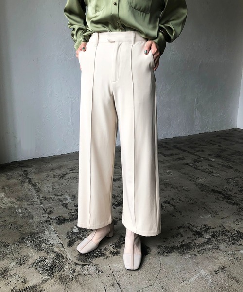 210nouve（トゥージュヌーブ）の「センタープレスワイドパンツ（その他パンツ・レディース・パープル/ブルー/ライトベージュ/ブラウン・FREE）」の3枚目の写真