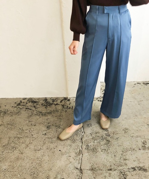 210nouve（トゥージュヌーブ）の「センタープレスワイドパンツ（その他パンツ・レディース・パープル/ブルー/ライトベージュ/ブラウン・FREE）」の20枚目の写真