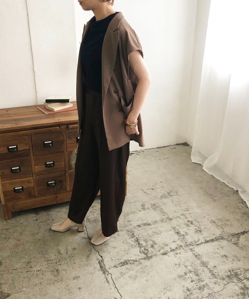 210nouve（トゥージュヌーブ）の「センタープレスワイドパンツ（その他パンツ・レディース・パープル/ブルー/ライトベージュ/ブラウン・FREE）」の14枚目の写真