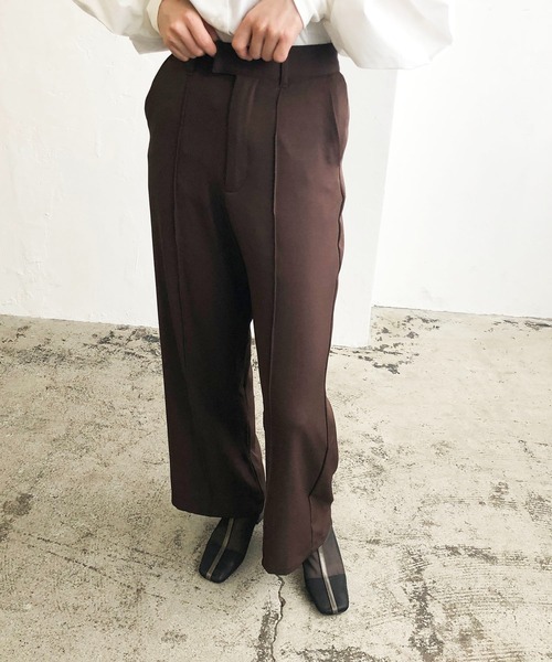 210nouve（トゥージュヌーブ）の「センタープレスワイドパンツ（その他パンツ・レディース・パープル/ブルー/ライトベージュ/ブラウン・FREE）」の16枚目の写真