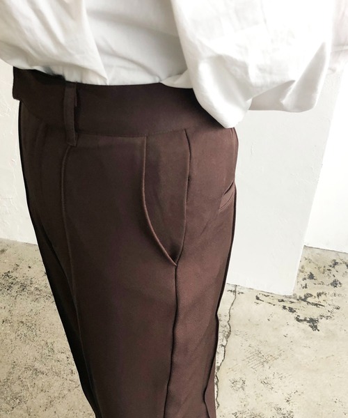 210nouve（トゥージュヌーブ）の「センタープレスワイドパンツ（その他パンツ・レディース・パープル/ブルー/ライトベージュ/ブラウン・FREE）」の18枚目の写真