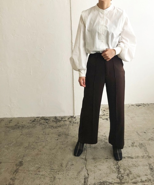 210nouve（トゥージュヌーブ）の「センタープレスワイドパンツ（その他パンツ・レディース・パープル/ブルー/ライトベージュ/ブラウン・FREE）」の15枚目の写真