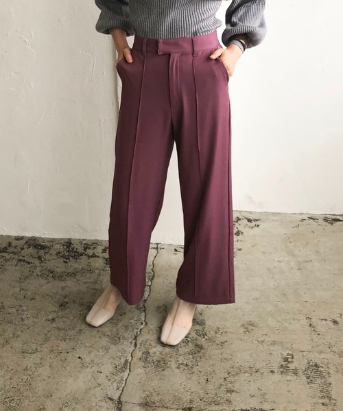 210nouve（トゥージュヌーブ）の「センタープレスワイドパンツ（その他パンツ・レディース・パープル/ブルー/ライトベージュ/ブラウン・FREE）」の10枚目の写真