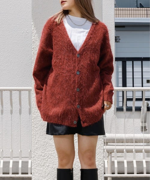 Ellno Loset(エルノロゼット)の「モヘアライクカーディガン(カーディガン/ボレロ・メンズ・ライトグレー/ダークブルー/ブラック/レッド・MEDIUM/LARGE)」の4枚目の写真