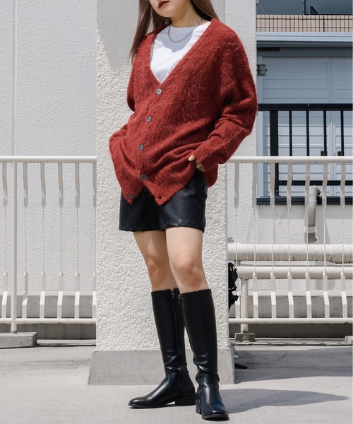 Ellno Loset(エルノロゼット)の「モヘアライクカーディガン(カーディガン/ボレロ・メンズ・ライトグレー/ダークブルー/ブラック/レッド・MEDIUM/LARGE)」の6枚目の写真