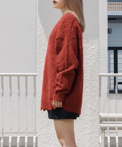 Ellno Loset(エルノロゼット)の「モヘアライクカーディガン(カーディガン/ボレロ・メンズ・ライトグレー/ダークブルー/ブラック/レッド・MEDIUM/LARGE)」の12枚目の写真