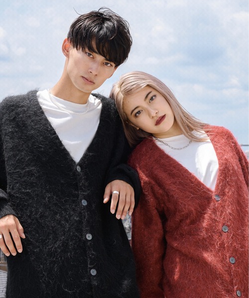 Ellno Loset(エルノロゼット)の「モヘアライクカーディガン(カーディガン/ボレロ・メンズ・ライトグレー/ダークブルー/ブラック/レッド・MEDIUM/LARGE)」の10枚目の写真