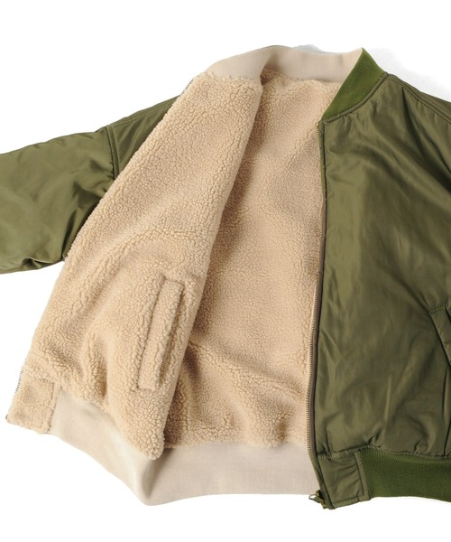 GLAZOS（グラソス）の「薄中綿入り・リバーシブルMA-1（MA-1・キッズ・ブラック/カーキ/ブラウン・130cm/140cm/150cm/160cm/170cm）」の15枚目の写真