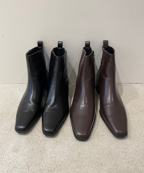 Didot.showroom(ディドット ショールーム)の「smart square short boots / スマートスクエアショートブーツ(ブーツ・レディース・ブラック/ブラウン・24.5cm/25cm/23cm/23.5cm/24cm)」の5枚目の写真