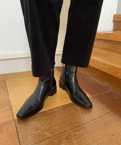 Didot.showroom(ディドット ショールーム)の「smart square short boots / スマートスクエアショートブーツ(ブーツ・レディース・ブラック/ブラウン・24.5cm/25cm/23cm/23.5cm/24cm)」の9枚目の写真