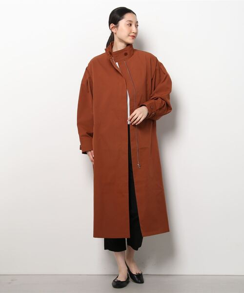 VACANCY（ヴァカンシー）の「スタンドネックフレアコート（ノーカラーコート・レディース・ブラック/ブラウン・FREE）」の2枚目の写真